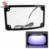 Motorcycle LED Lighting Systems Black Aluminum Curved European Motorcycle License Plate Frame