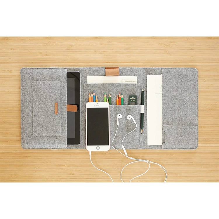 Multi functional Felt School Student Book Cover Felt Daily Travel Office Notebook Pad Cover Pencil Case