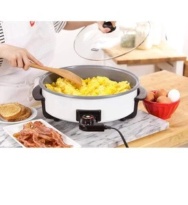 Multifunction Non-Stick Coating electric skillet with glass lid
