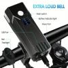 Multifunctional Outdoor Riding Light USB Rechargeable Bike Headlight Bicycle Horn Lights With Battery Indicator Power Bank