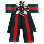 multilayers canvas bow pattern designs beaded brooch