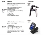 Musical Instrument Accessories Quick Change Tune Acoustic Guitar Clamp Key Capo