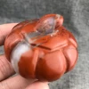 Natural Red jasper Quartz Crystal Hand Carved Crystal Pumpkin For Halloween Gift