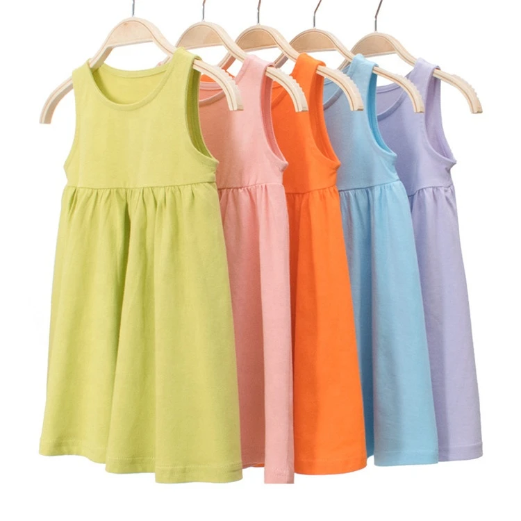 New Arrival for Summer 100% Cotton Girls Dress Vest Suspenders