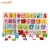 Import new born baby gift set wooden toy jigsaw puzzle digital wooden puzzle toy baby alphabet arabic alphabet puzzle baby learning toy from China
