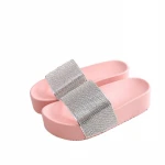 New Design Big size slippers Women platform slides sandal  rhinestone girls slippers for women summer beach platform sandals