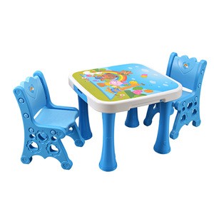New design cheap plastic blue baby table bedroom furniture cute design plastic kids reading table