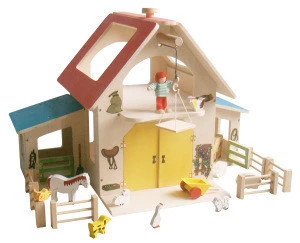 New Design country wooden farm dollhouse kids gift toys
