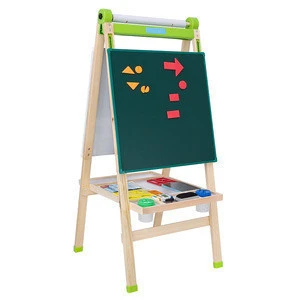 New design double side wooden children drawing board writing board sketchpad kids painting magnetic easel