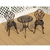 new design fashionable china factory directly selling 3 piece cast aluminum bistro chair sets