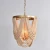 Import New design gold metal chandeliers wood beads decorated pendant light from China
