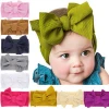 New design pure color lovely baby wide hairband children girls bow headband