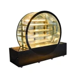 new design round counter refrigerator marble cake display fridge