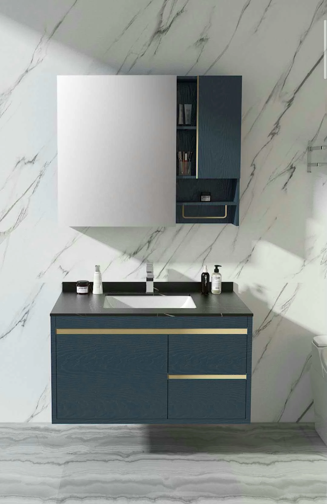 New Design Single Sink Drawer Simple Modern Basin Toilet Furniture Modern Basin Bathroom Vanity Cabinets