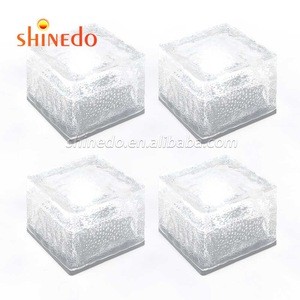 New Design Square Solar Colorful Crystal Ice Brick Light For Lawn Backyard Garden Decoration