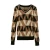 Import New design V-neck long sleeved loose geometric ladies knit pullover sweater from China