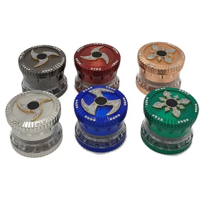 New Diamond Blade Shape 63mm Rainbow Color Zinc Alloy Tobacco Herb Weed Grinder Wholesale