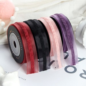 New hair accessories bow knot yarn belt handmade diy material flowers gift packaging ribbon Korean sandwich yarn