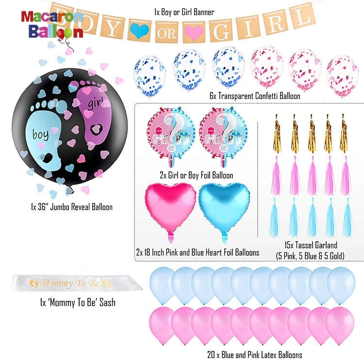 New Product Party Decoration Baby Shower Boy or Girl Gender Reveal Party Supplies Kit KK667