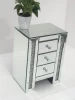 New style high quality modern light luxury silver bedside cabinet bedroom furniture mirror side table with drawer cupboard