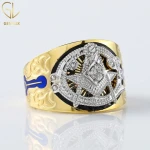 New Trendy Design Mens Masonic Ring, Blue Lodge Masonic Ring For Men Hiphop Ring Fine Jewelry Wholesaler From Indian Supplier