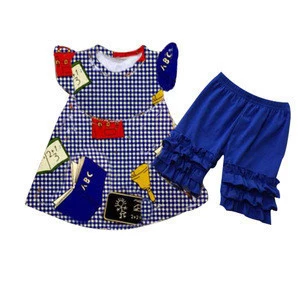 Newborn baby girl clothing set carton pattern + red shorts 2pcs set