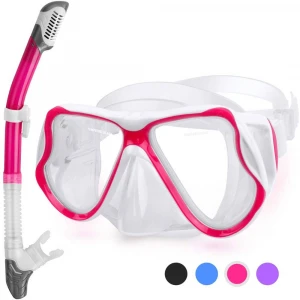 Newest Dry Snorkel Set,Panoramic Wide View,Anti-Fog Scuba Diving Set Adult Snorkel Diving Mask