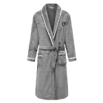 Newest Fashion Winter 100% Polyester Fluffy Soft Plain Microfiber Men Bathrobe