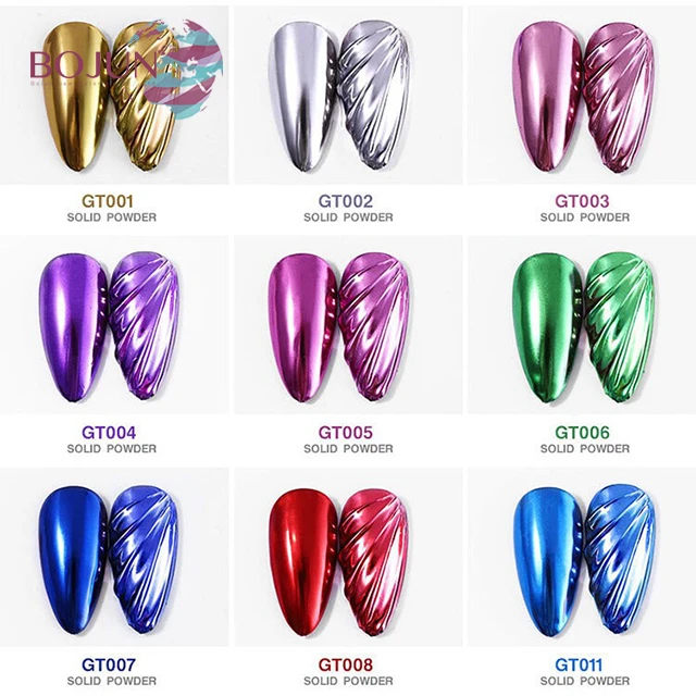 Newest solid nail chrome powder mulit color nail mirror effect nails pigment