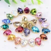 Newest10x14mm waterdrop highest quality K9 sew on stones clearcrystal rhinestones with gold claw setting no any scratch or dirty
