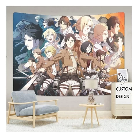 No MOQ Living Room Hippie Tapestry, Decor Wall Hanging Tapestry, Wholesale Custom Anime Tapestry