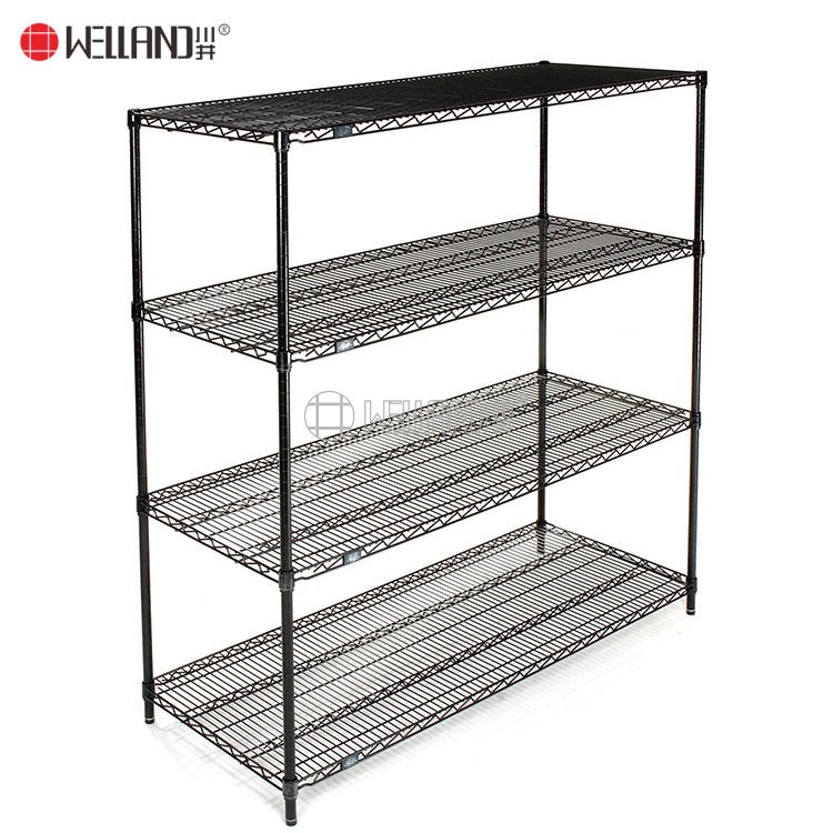 NSF Heavy Duty 4 Tiers Cold Storage Racking System Factory Metal Wire Rack