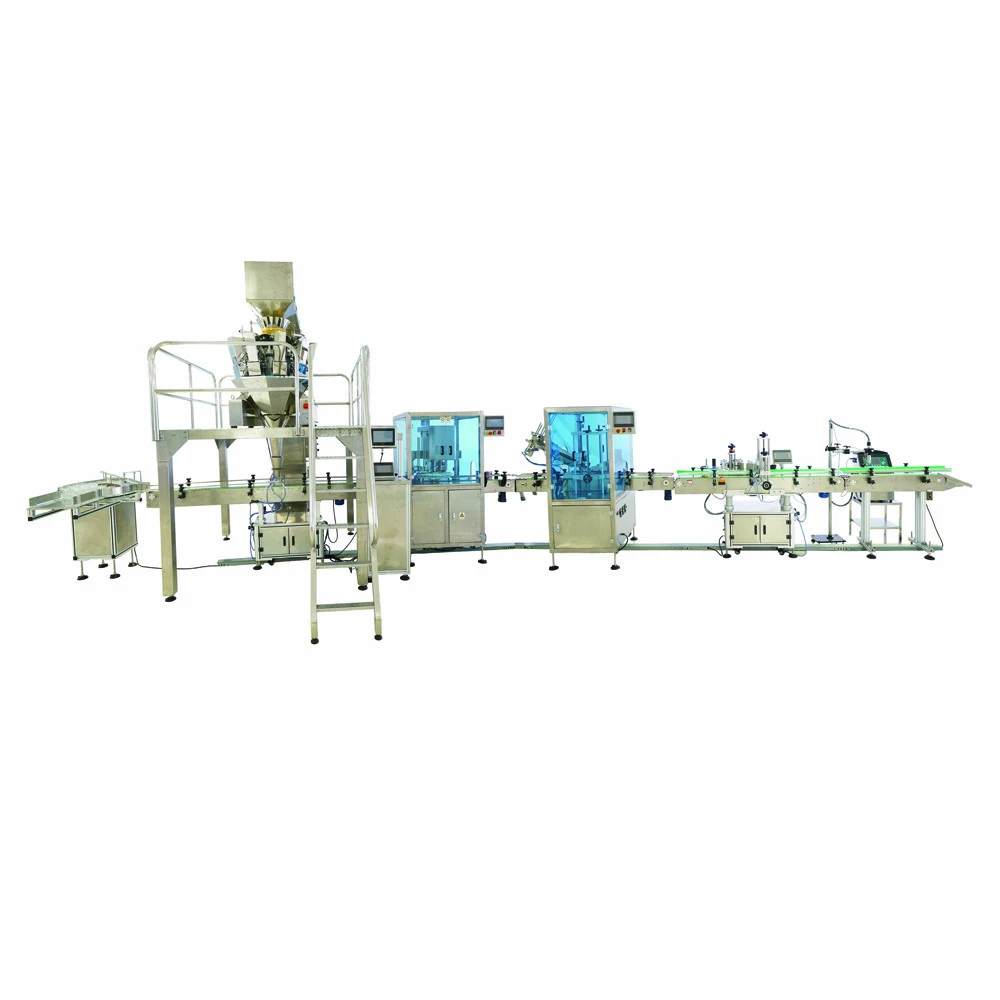 NY-822A full automatic labeling machine for glass pet cans bottle jars capping filling printing automation production line