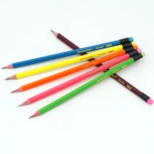 OEM 7&quot; softened cottonwood painted standard HB pencils with eraser
