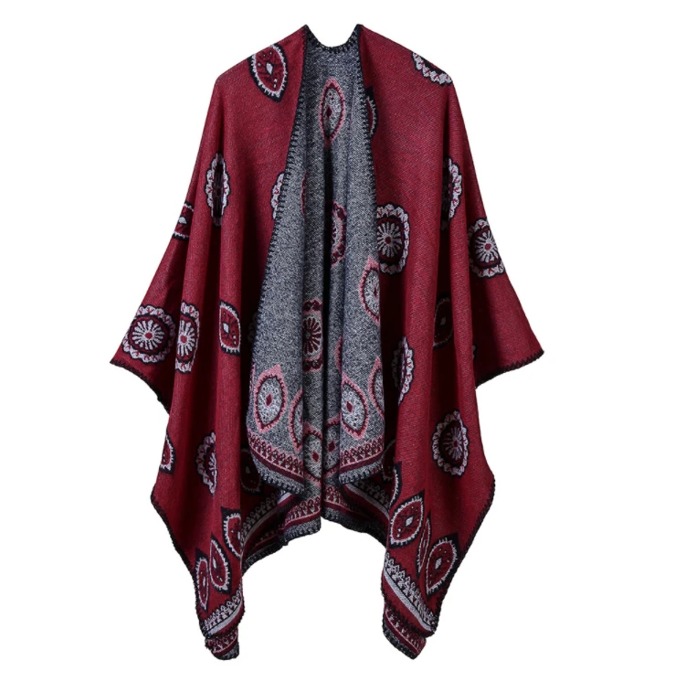 OEM boutique Women stole mexicano  Cashmere knit Poncho retro cape blanket for ladies 0519022