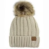 OEM Free Sample Warm Knitted Cap Faux Fur 100 % Acrylic Winter Pom Pom Beanies Hats Wholesale