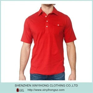 OEM services high quality self fabric collar double mercerized cotton golf shirts for men