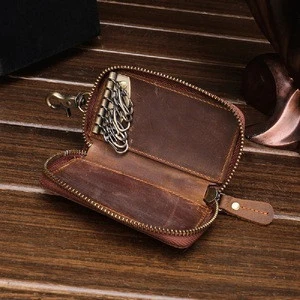 OEM Top Quality Crazy Horse Leather Male Key Wallet GuangZhou Supplier Key Cases Wallet