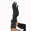 Opera length sexy gloves fashion costume accessory bridal black satin gloves with lace and bow