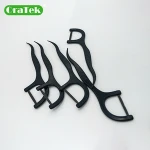 OraTek Best Choice Charcoal floss pick Black Dental Flosser for Tooth Clean