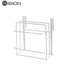 Over the cabinet kitchen chopping board and towel storage wire organizer rack