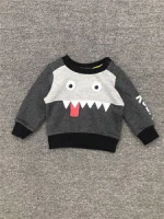 P0222 Baby boys sweatshirt with  cartoon animal alligator embroidery for autumn and spring wear, baby clothing