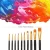 Import Painting Brush for Art Painting Custom 12 Pcs Black Wooden Handle Nylon Paint Brush 2 inch for Painting from China