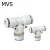 Import PB series white plastic connect hose fitting Pneumatic  One Touch in Air Fittings  T Way Pneumatic Fittings from China