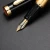 Import Pens with custom logo free  sample luxury grid luxury gold calligraphy metal fountain pen from China