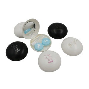 personalized all white black chess contact lens case cosmetic contact lens travel kit