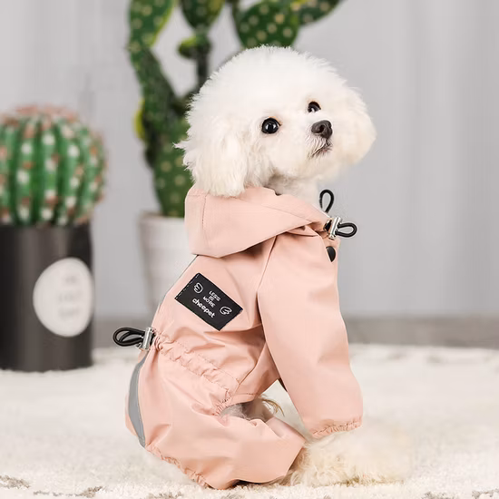 Pet Clothing Rainproof Breathable Reflective Clothing Dog Four-Legged Raincoat