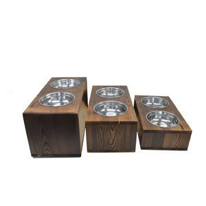 Pet supplies customized wooden feeding dog bowl