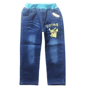 pikachu pocket monster Pokemon boys long jeans kids pants wholesale