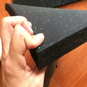 Plain black pure fine granule rubber flooring rubber mat with certificate
